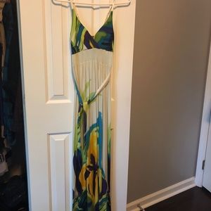 Full Length Maxi Summer Dress - Floral Design